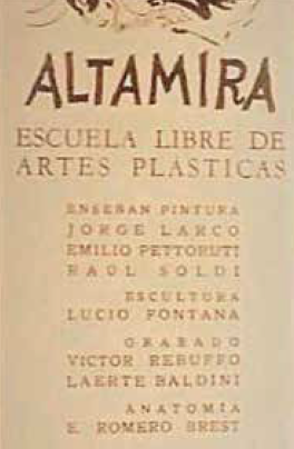 Afiche Escuela Libre de Artes Plásticas Altamira, 1944 Archivo Pablo Edelstein